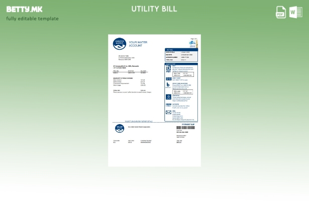 Модерен стил, шаблон за збор за сметки за комунални услуги Australia Hunter Wate
